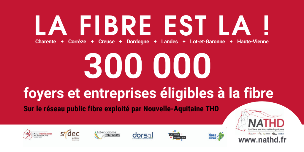 La fracture numérique se réduit en Nouvelle-Aquitaine grâce à la Région, aux collectivités de 7 départements, à leurs syndicats mixtes numériques et à notre prestataire La Fibre Nouvelle-Aquitaine.