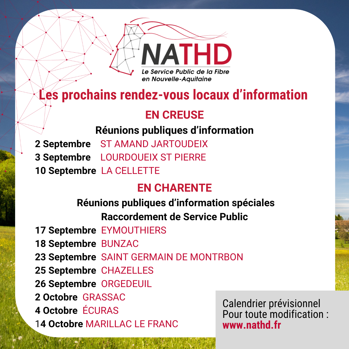 NATHD à la rencontre des habitants en septembre