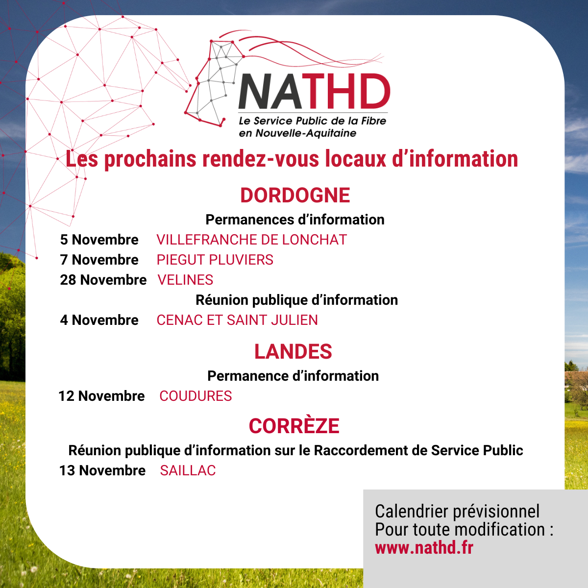 NATHD à la rencontre des habitants en Novembre